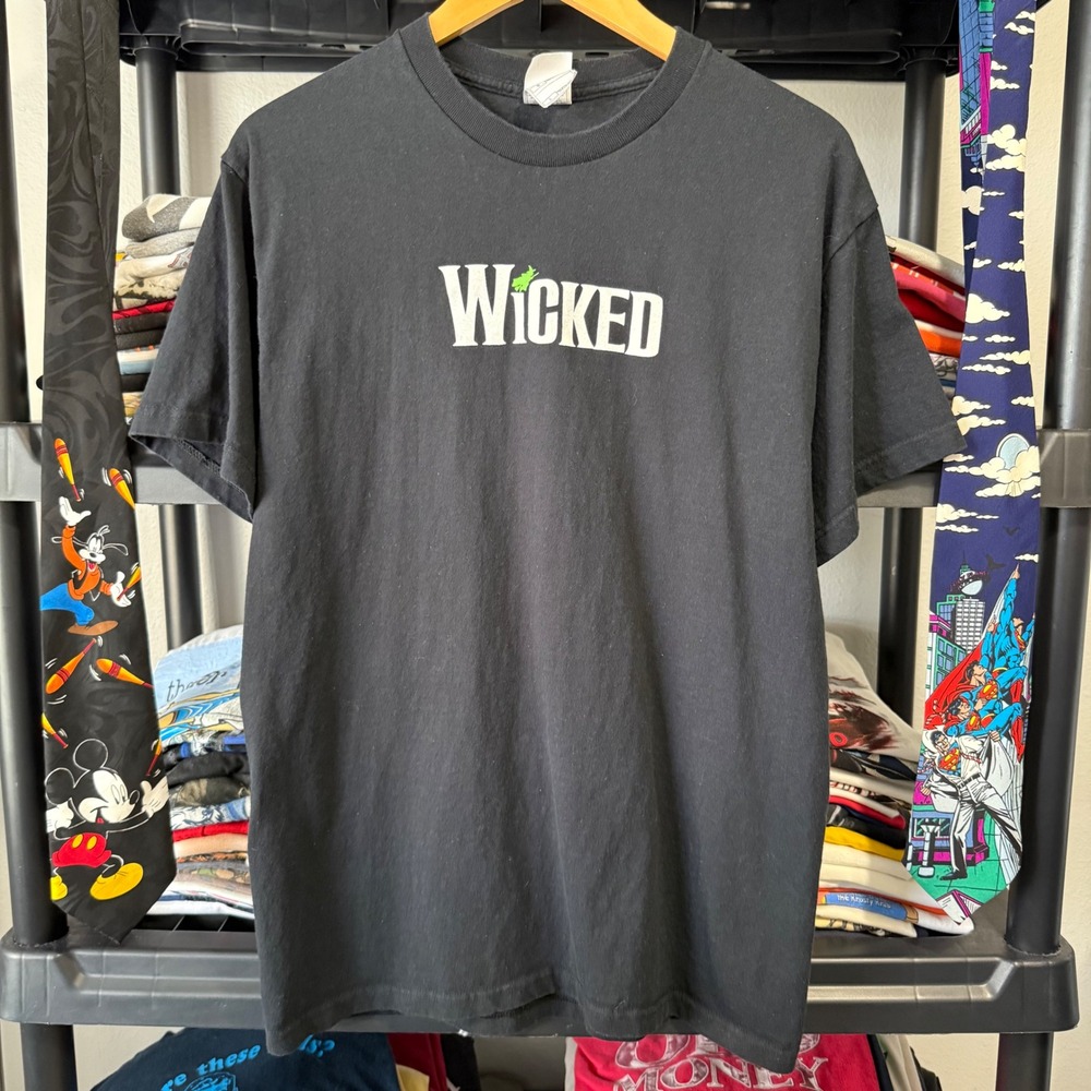 Y2K Black Wicked Broadway Musical Defy Gravity Graphic Tee Size L